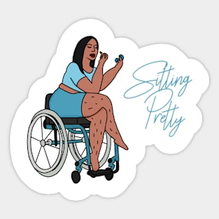 Sitting Pretty in Blue 4 Sticker